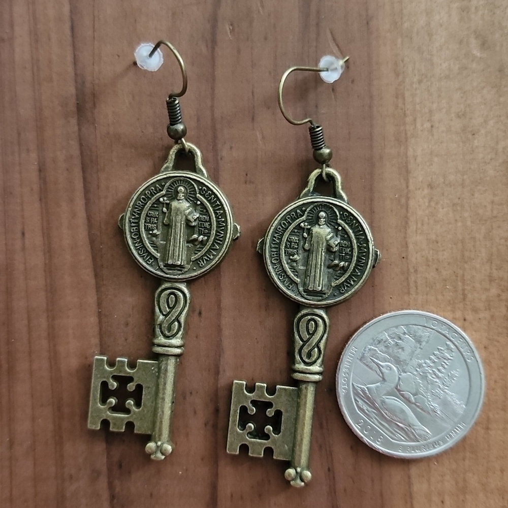 Vintage Key Earrings